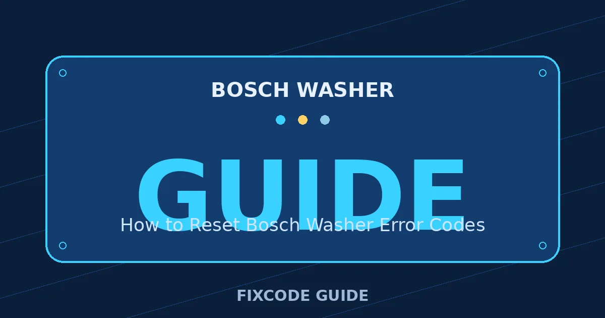 Bosch Washer display showing GUIDE — FixCode Guide error code graphic