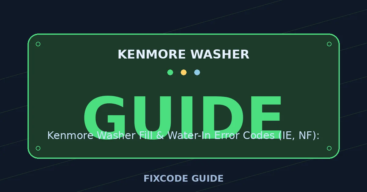 Kenmore Washer display showing GUIDE — FixCode Guide error code graphic
