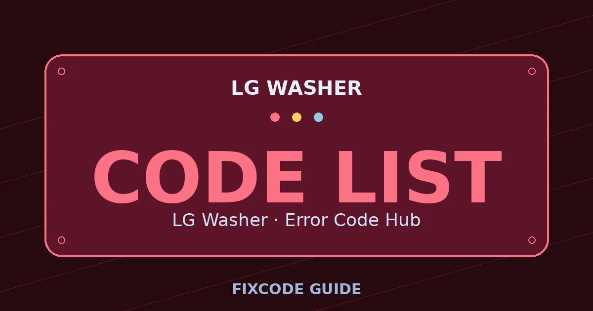 LG Washer display showing CODE LIST — FixCode Guide error code graphic