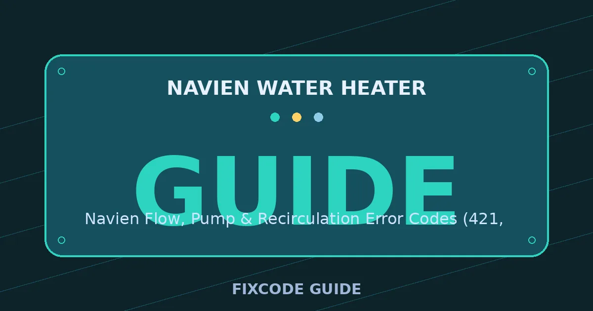 Navien Water Heater display showing GUIDE — FixCode Guide error code graphic
