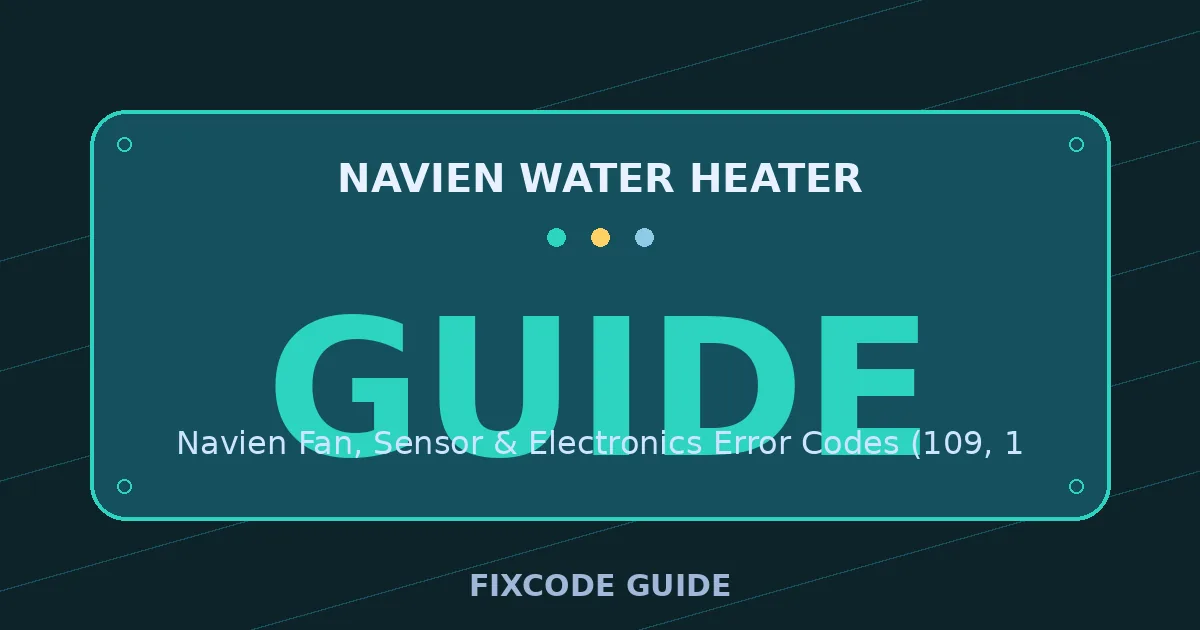 Navien Water Heater display showing GUIDE — FixCode Guide error code graphic