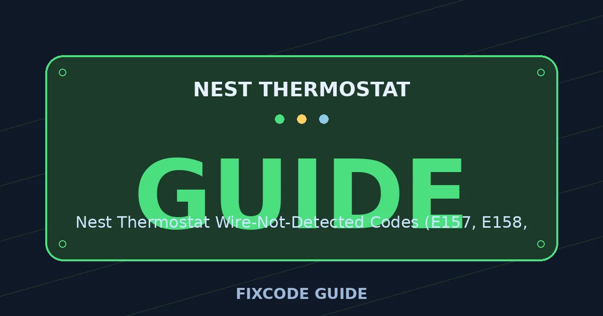 Nest Thermostat display showing GUIDE — FixCode Guide error code graphic