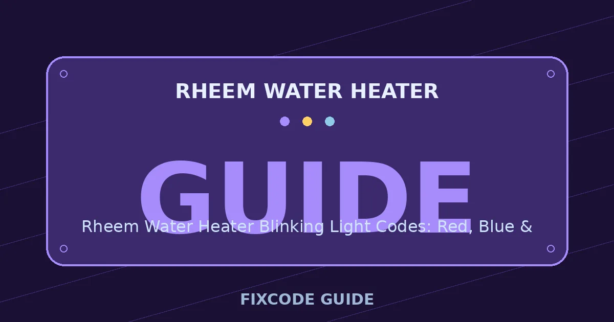 Rheem Water Heater display showing GUIDE — FixCode Guide error code graphic