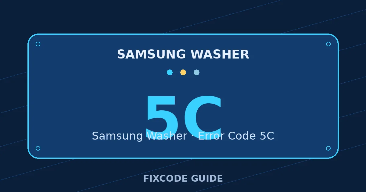 Samsung Washer display showing 5C — FixCode Guide error code graphic