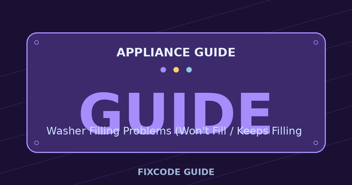 Appliance guide display showing GUIDE — FixCode Guide error code graphic
