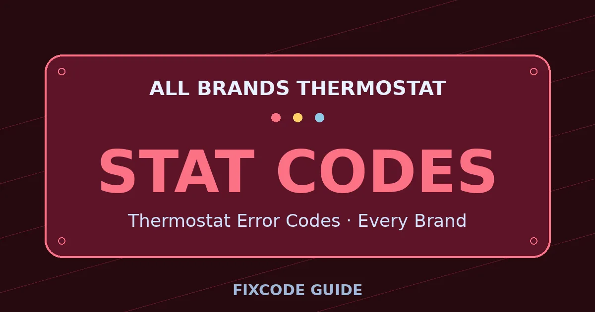 All brands Thermostat display showing STAT CODES — FixCode Guide error code graphic
