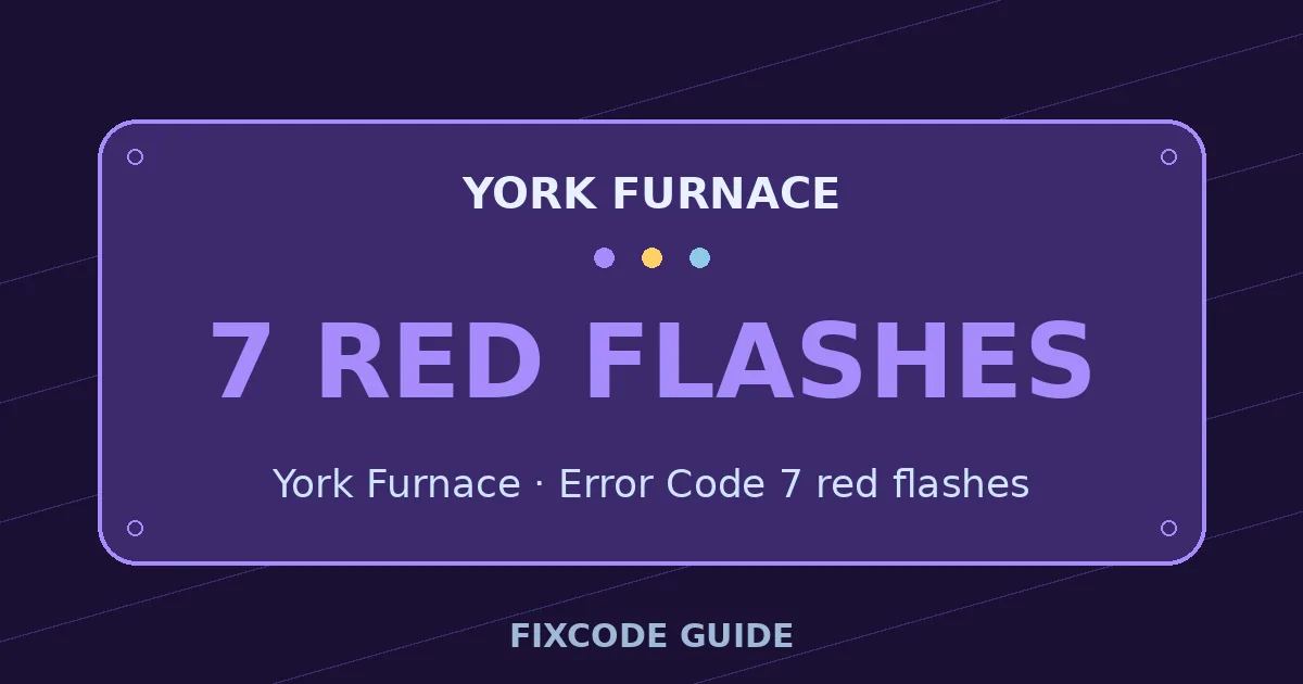 York Furnace display showing 7 red flashes — FixCode Guide error code graphic